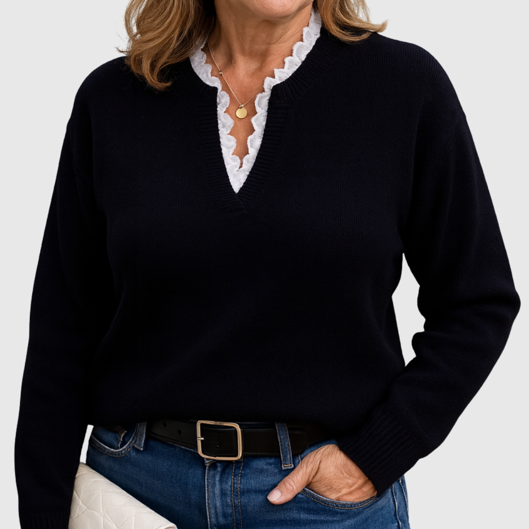 Zaryphine | Elegant V-Neck Sweater