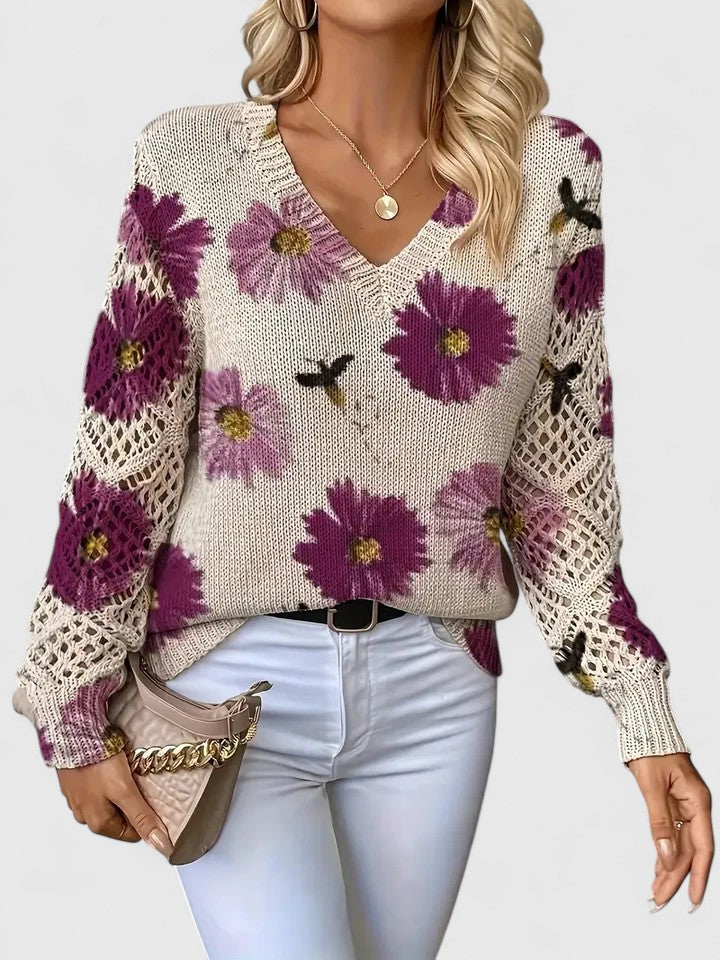 Aurelia – Elegant Floral Sweater