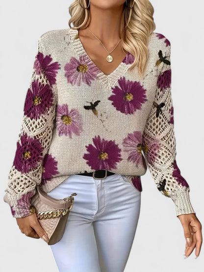 Aurelia – Elegant Floral Sweater
