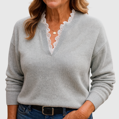 Zaryphine | Elegant V-Neck Sweater