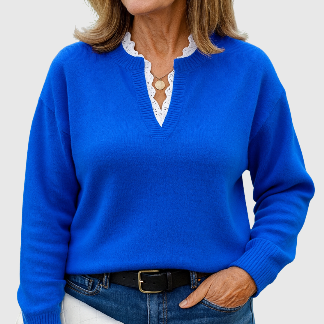 Zaryphine | Elegant V-Neck Sweater