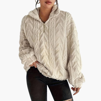 Evelyn | Luxe Cable-Knit Fleece Sweatshirt