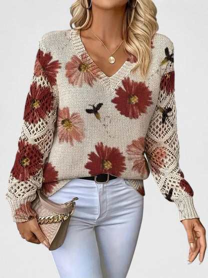 Aurelia – Elegant Floral Sweater