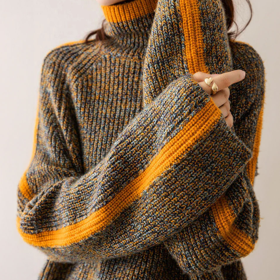 Emily | Contrast Turtleneck Sweater