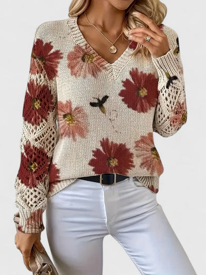 Aurelia – Elegant Floral Sweater