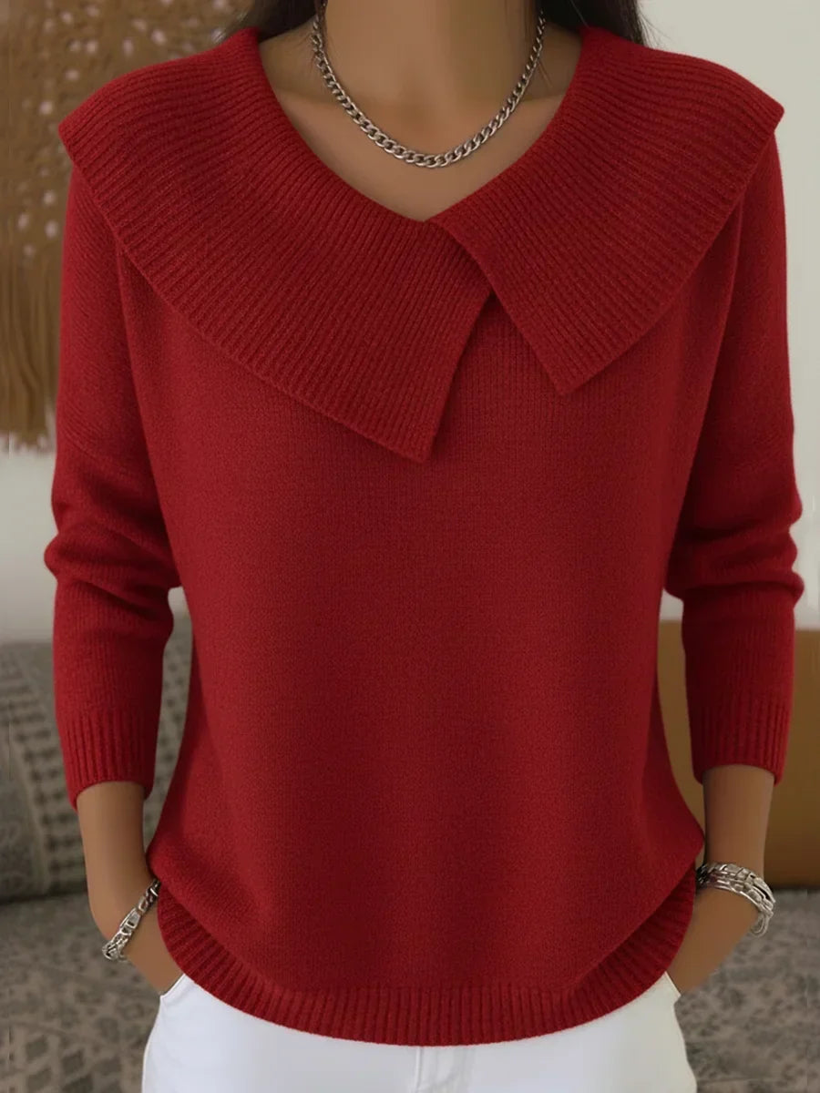Jaira – Cozy Holiday Swing Collar Sweater
