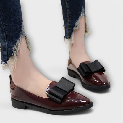 Léonie | Patent Leather Loafers with Bow