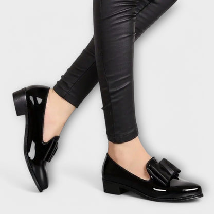 Léonie | Patent Leather Loafers with Bow