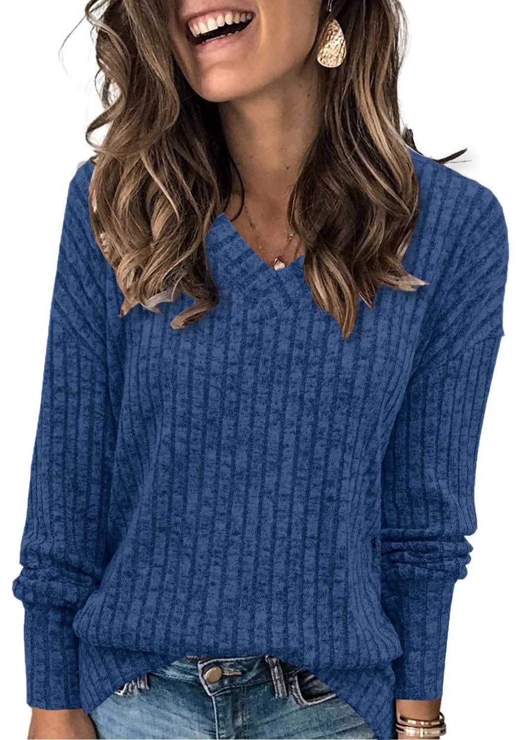 EVELYN™ | Women V Neck Oversized Lightweight Knit Sweater