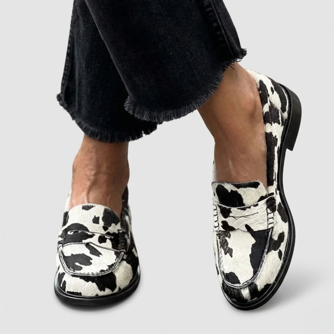 Savanna | Chic Cow Print Loafers