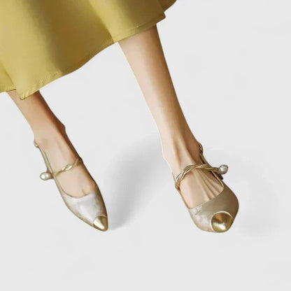Aurelia | Slingback Moccasins Golden Elegance