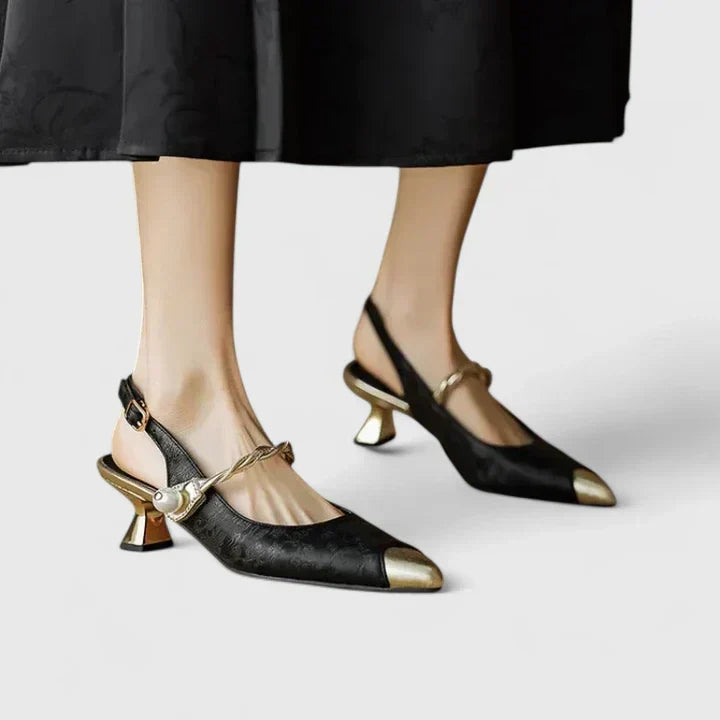 Aurelia | Slingback Moccasins Golden Elegance