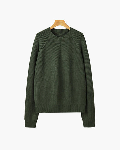 Ravier – Cotton Knit Raglan Sleeve Sweater