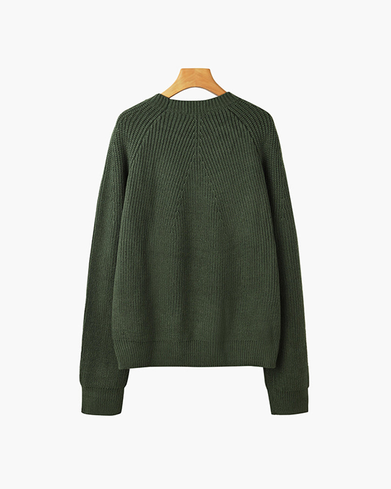 Ravier – Cotton Knit Raglan Sleeve Sweater