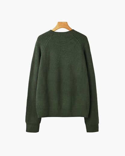 Ravier – Cotton Knit Raglan Sleeve Sweater