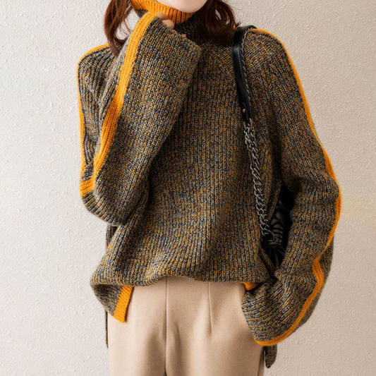 Emily | Contrast Turtleneck Sweater