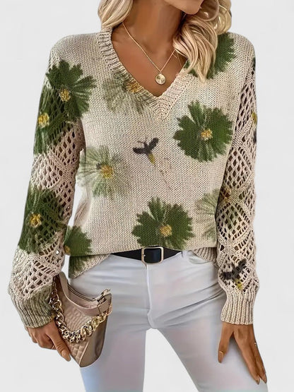 Aurelia – Elegant Floral Sweater