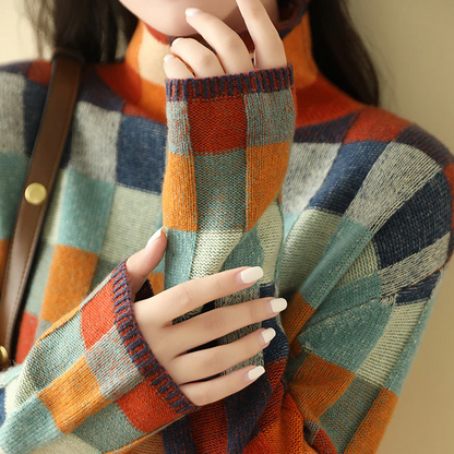 Mathilde | Trendy Checkered Sweater